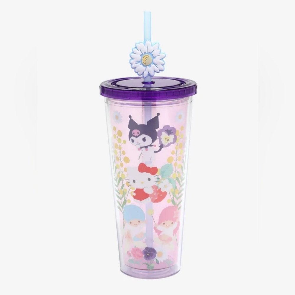 Hello Kitty And Friends Acrylic Travel Tumbler Cup Straw